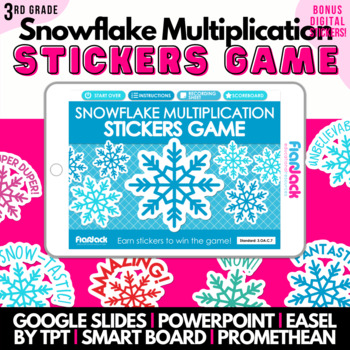 Preview of Multiplication Facts Math Winter Game | Easel Google Slides PPT Smart Board