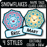 Snowflake Name Tags, Christmas Classroom Decor, Winter Cubby and Locker Labels