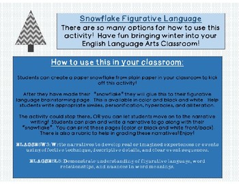Preview of Snowflake Narrative Writing with Figurative Language