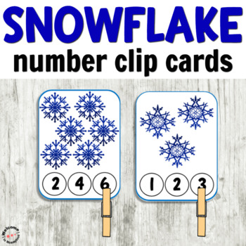 Preview of Snowflake Number Clip Cards for Math Centers