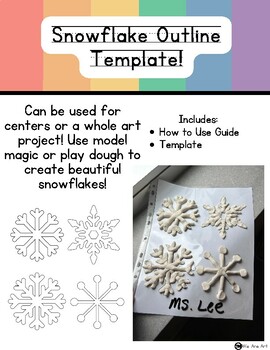 Preview of Snowflake Outline Template for Model Magic/Playdough (Winter Project/Center)