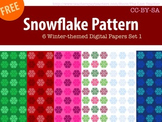 Snowflake Pattern 6 Winter-themed Digital Papers Set 1