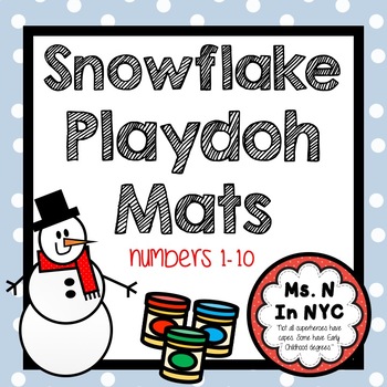 Preview of Snowflake Playdoh Mats- Numbers 1-10 (January)