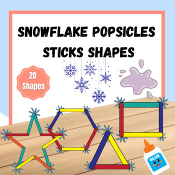 Preview of Snowflake Popsicles Sticks Shapes Flash Cards