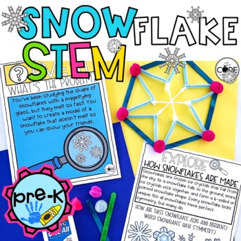 Preview of Snowflake PreK STEM activity - Winter Preschool STEM lesson - Engineering