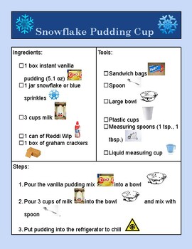 Preview of Snowflake Pudding Cups Visual Recipe