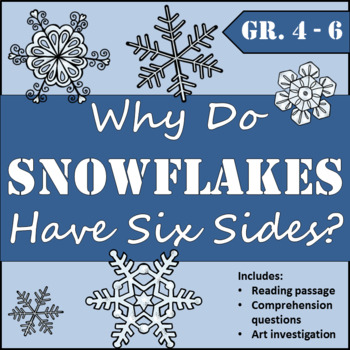 Preview of Snowflake Reading Investigation and Art Activity