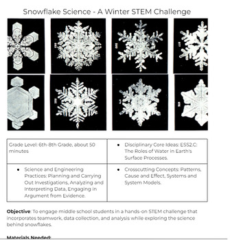 Preview of Snowflake Science-A Winter STEM challenge