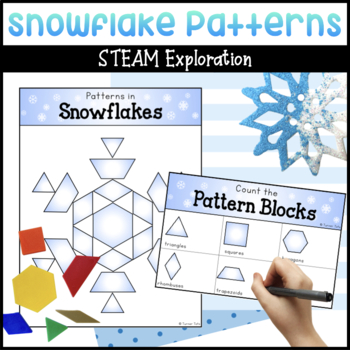 Preview of Snowflake Science Activity - Winter Pattern Block Mats for Snowflakes