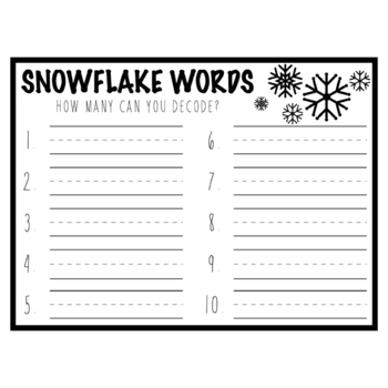 Snowflake Secret Letter Code Literacy Activity By Woven Kinder 