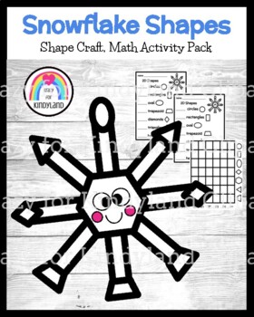 Preview of Snowflake Shape Craft, Counting, Graphing: Winter Activity for Kindergarten