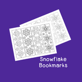 Snowflake Snow Flake Bookmarks PDF Printable Coloring Page