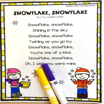 Preview of Snowflake, Snowflake Winter poem about Snow