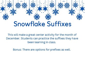 Preview of Snowflake Suffixes and Prefixes