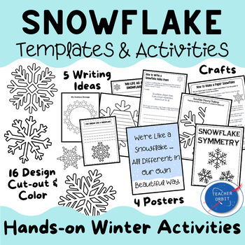 Preview of Snowflake Templates | Winter Bulletin Board Classroom Decor & Activities