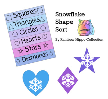 Preview of Snowflake Theme Shape Sort