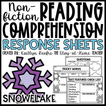 Preview of Snowflake Themed Nonfiction Reading Response Worksheets