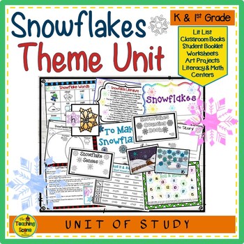 Preview of Snowflake Unit:  Literacy & Math Centers & Activities