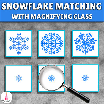 Preview of Snowflake Winter Montessori Matching Activity