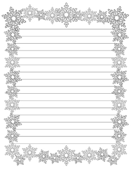 Snowflake Writing Paper (Stationary) by Conner Creations | TPT