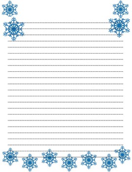 Preview of Snowflake/winter Themed Lined Paper
