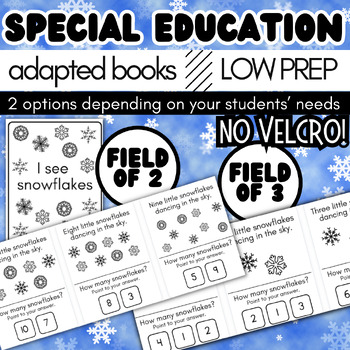 Preview of Snowflakes Adapted Book - Special Education Math Counting Adaptive Comprehension