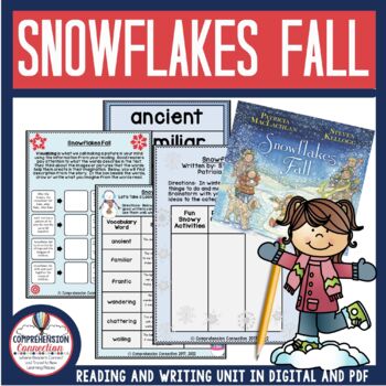 Preview of Snowflakes Fall by Patricia MacLachlan Activities in Digital and PDF