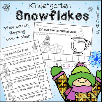 Preview of Winter Literacy and Math Activities and Centers for Kindergarten