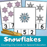 Snowflakes Math Activity Winter Counting up to 10 Clip Car