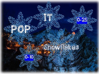 Preview of Snowflakes Pop It  Power Point Interactive Whiteboard Math Game & Brain Break
