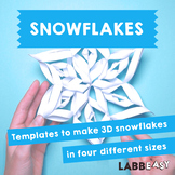 Snowflakes - Templates to make 3D snowflakes in four diffe