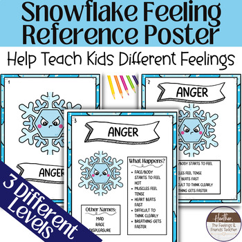 Preview of Snowflakes Themed Emotions Information Poster-- Emotions Chart For Kids