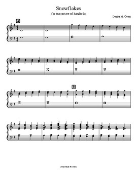 Preview of Snowflakes, for two octaves handbells G4-g6