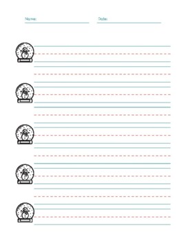 Preview of Snowglobe Story Writing and Handwriting Pages