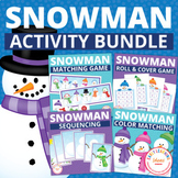 Preschool Winter Snowman Activities Bundle:  How to Build 