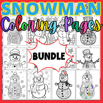 Preview of Snowman Activities / February Snowman Coloring / Winter Coloring Pages Bundle