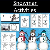 Snowman Activities Math and Language Cutting/Pin pricking Winter
