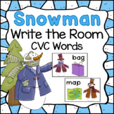 Snowman Activities Read and Write the Room with CVC Words