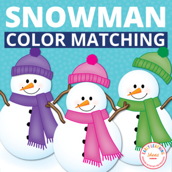 Preview of Preschool Winter Snowman Activities - January Snowman Color Matching Activity