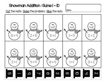 Snowman Addition by Beavertales | Teachers Pay Teachers
