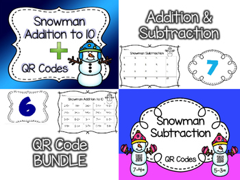 subtraction qr bundle snowman codes addition