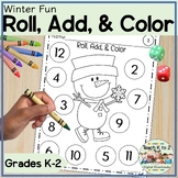 Roll and Color Winter Math Fluency Worksheets Kindergarten