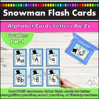 Snowman Alphabet Letter Flashcards Uppercase and Lowercase by My Kinder