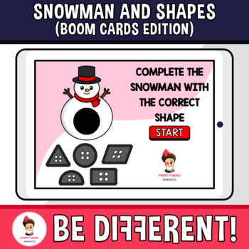 Preview of Snowman And Shapes (Boom Cards Edition)