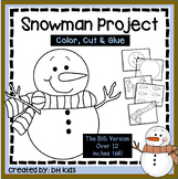 Snowman Art Project - December Art, Winter Cut & Color, Ja