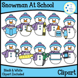Snowman At School Clipart