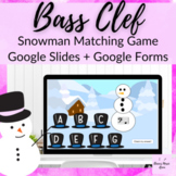 Snowman Bass Clef Digital Matching Game for Google Slides 