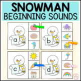 Snowman Beginning Sounds Clip Cards