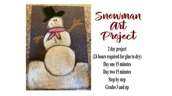 Snowman Black paper glue art project activity holiday christmas