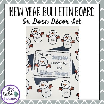 Preview of Snowman Bulletin Board or Door Décor Set for New Year's and Winter